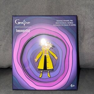 Loungefly Coraline Enamel Pin — Yellow & Black Coat